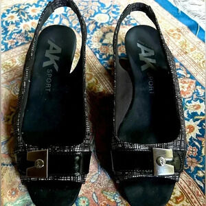 Anne Klein Sport Black Slingback Sandals